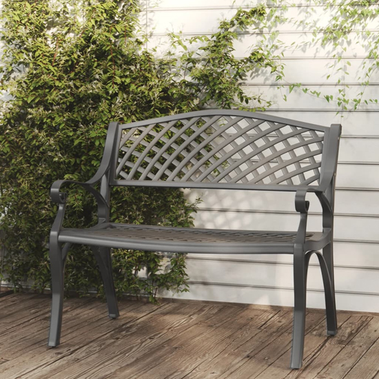Bishti Outdoor Cast Aluminium Seating Bench In Black