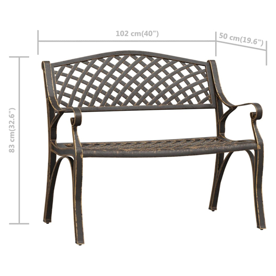 Bishti Outdoor Cast Aluminium Seating Bench In Bronze_6