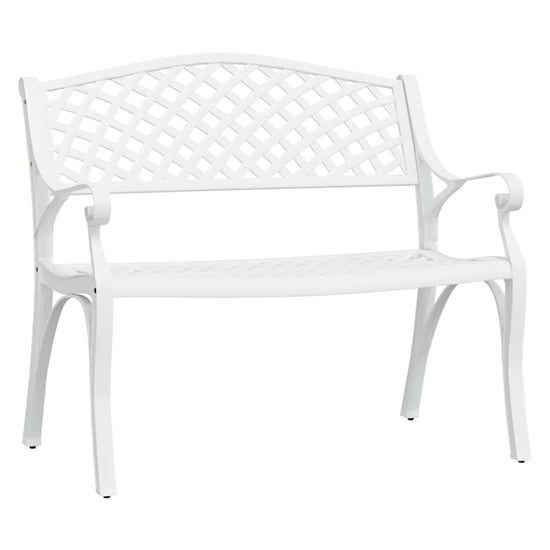 Bishti Outdoor Cast Aluminium Seating Bench In White_2