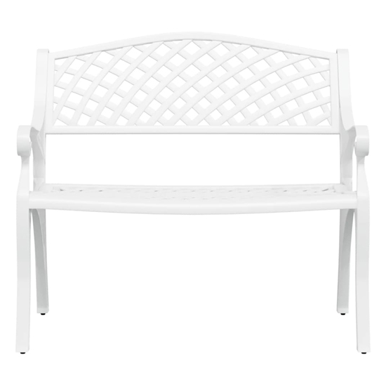 Bishti Outdoor Cast Aluminium Seating Bench In White_3