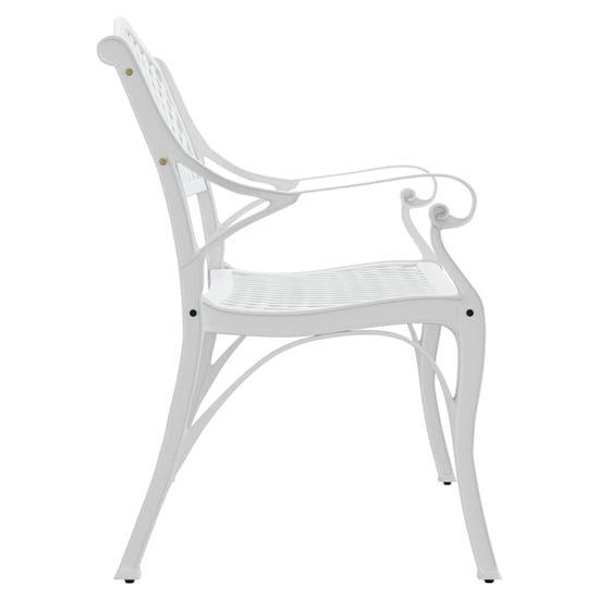 Bishti Outdoor Cast Aluminium Seating Bench In White_4