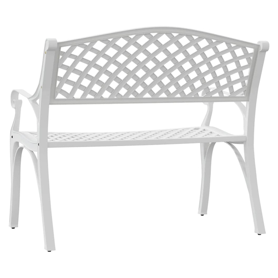 Bishti Outdoor Cast Aluminium Seating Bench In White_5