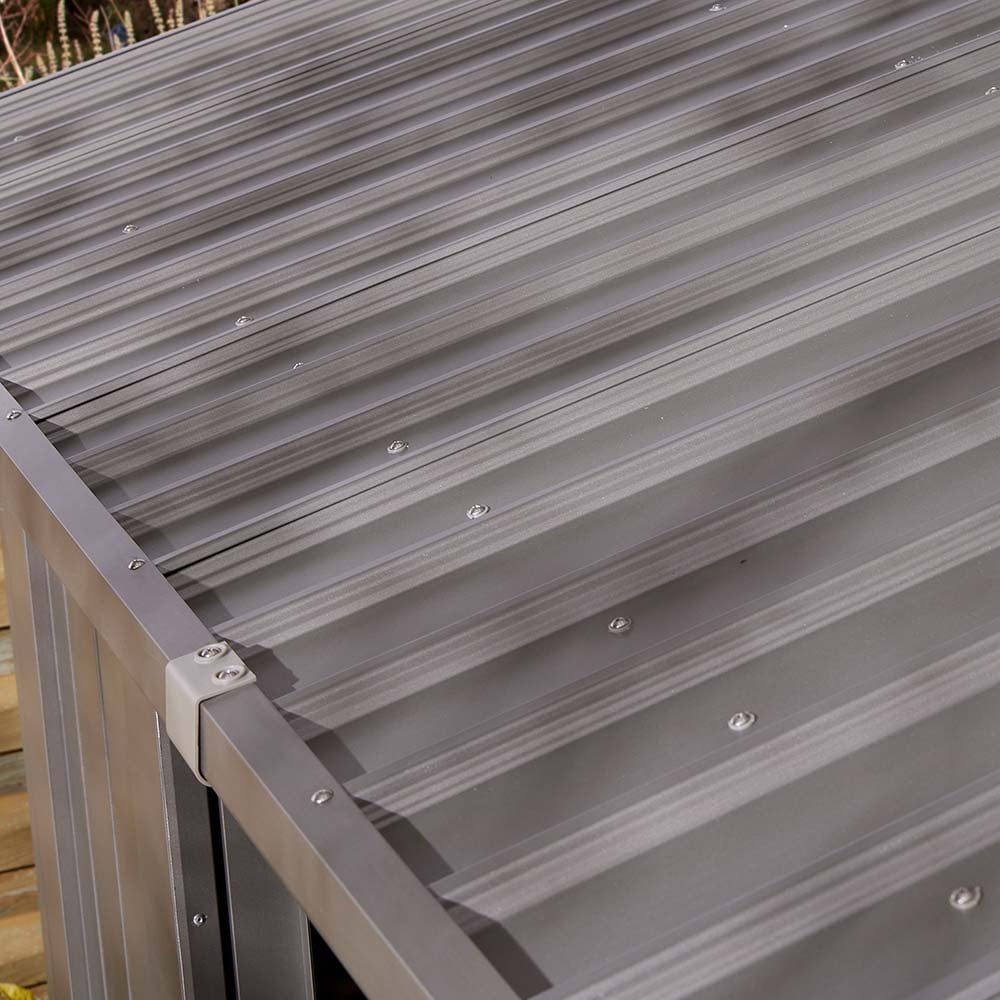 Bismarck 10x10 Galvanized Steel Grey Garden Shed With Foundation Kit