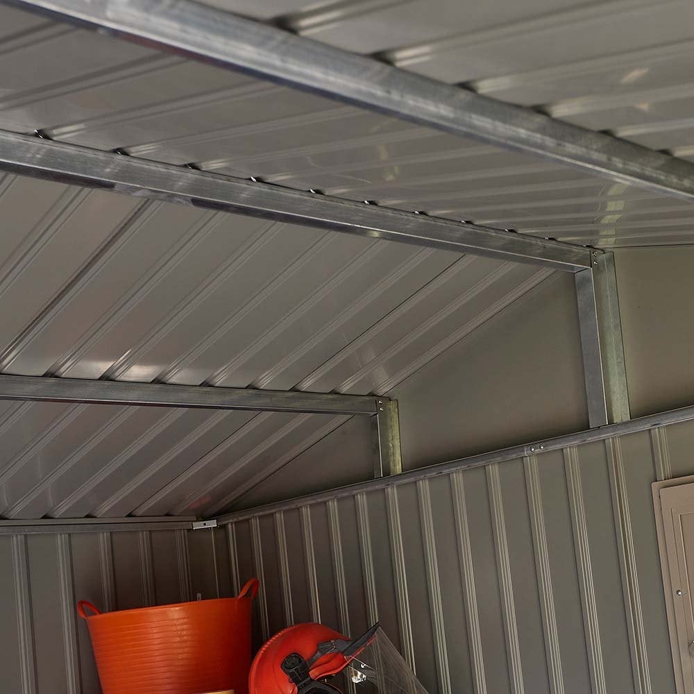 Bismarck 10x8 Galvanized Steel Grey Garden Shed With Foundation Kit