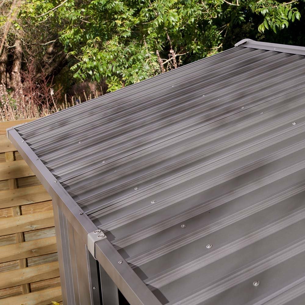 Bismarck 10x8 Galvanized Steel Grey Garden Shed With Foundation Kit