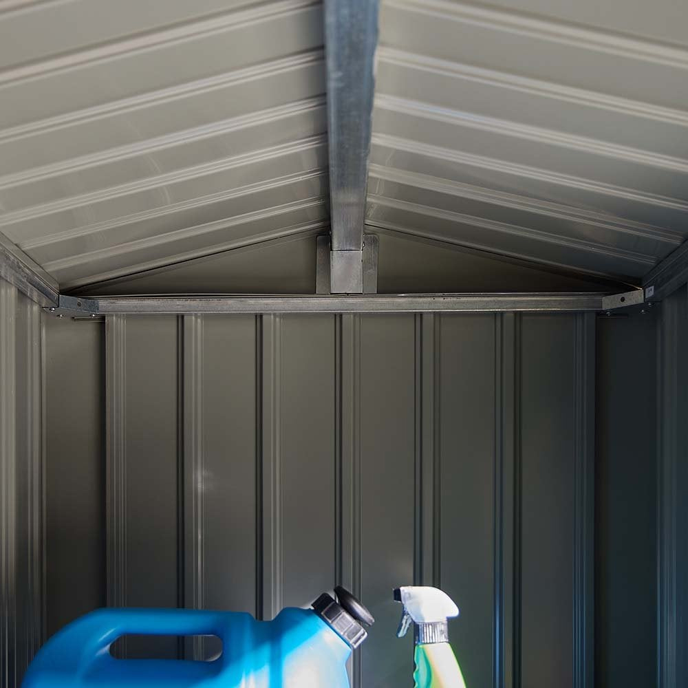 Bismarck 8x4 Galvanized Steel Grey Garden Shed With Foundation Kit