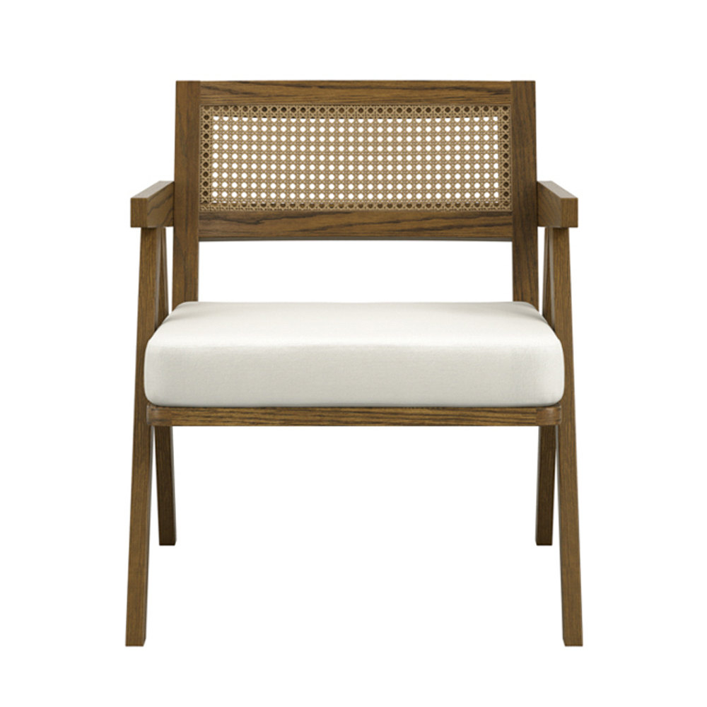 Bismarck Wooden Accent Chair With Fabric Seat - Smoked