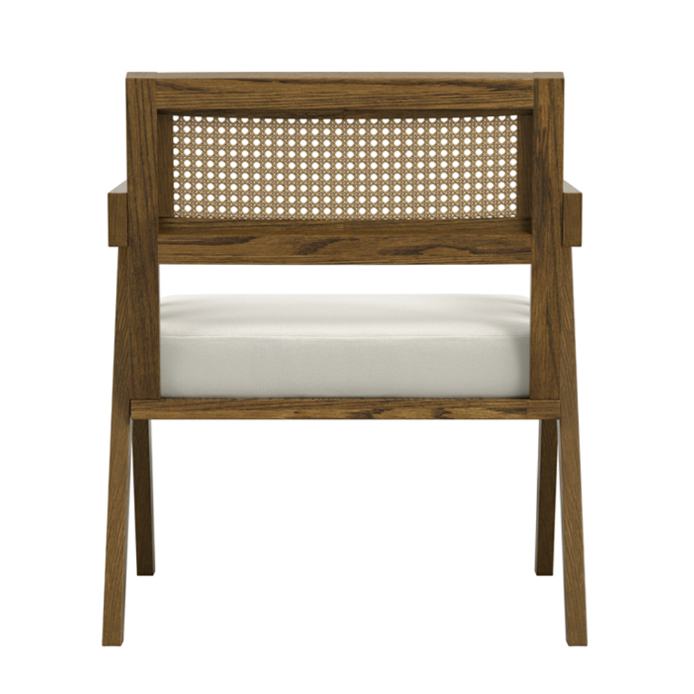 Bismarck Wooden Accent Chair With Fabric Seat - Smoked