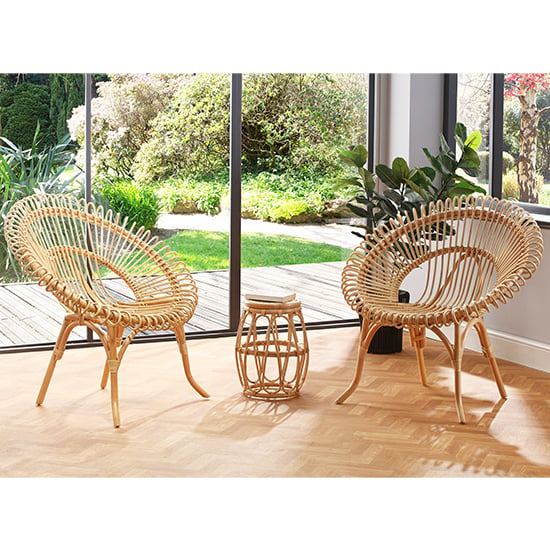 Read more about Bissau rattan bistro set with 2 suzano natural chairs