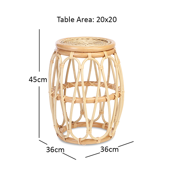 Bissau Rattan Wicker Top Lamp Table In Athena Plain_3
