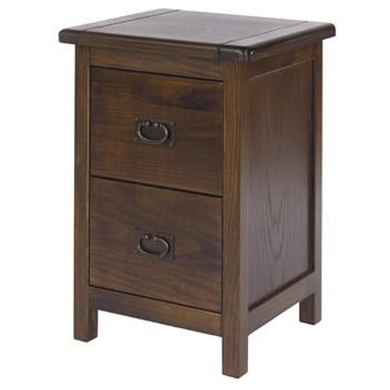 Read more about Birtley bedside cabinet in dark tinted lacquer with two drawers