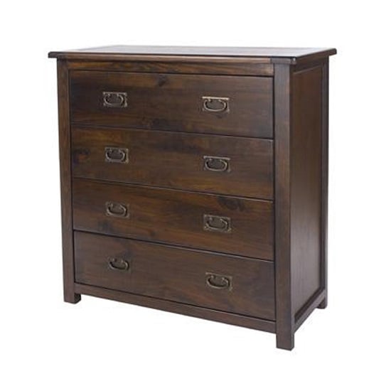 Birtley Chest Of Drawers In Dark Tinted Lacquer With 4 Drawers