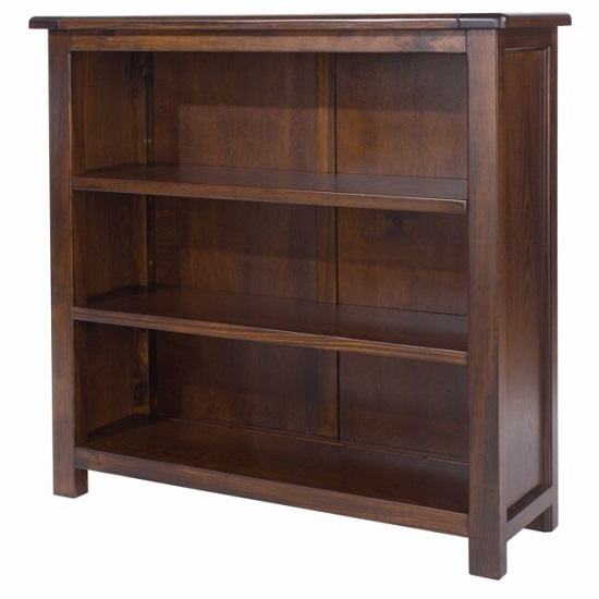 Birtley Low Bookcase In Dark Tinted Lacquer Finish
