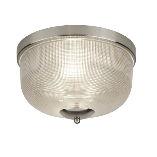 Bistro Ii 2 Lights Flush Ceiling Light In Satin Silver