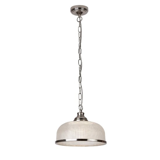 Read more about Bistro ii pendant light in satin silver and halophane glass