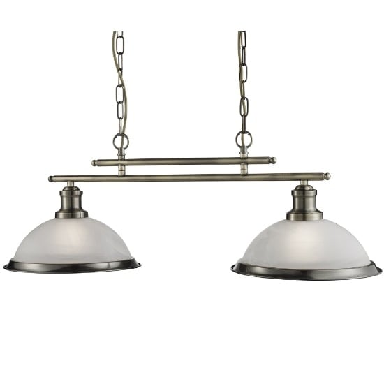 Bistro 2 Light Ceiling Bar In Antique Brass