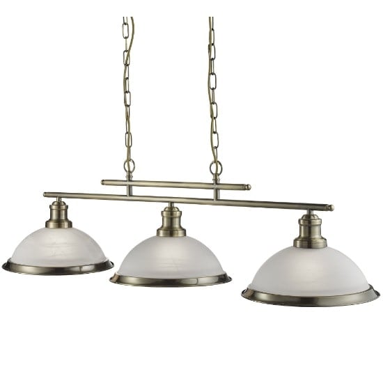 Read more about Bistro 3 light ceiling bar in antique brass