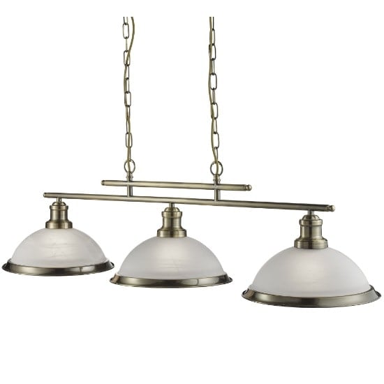 Photo of Bistro 3 light ceiling bar in antique brass