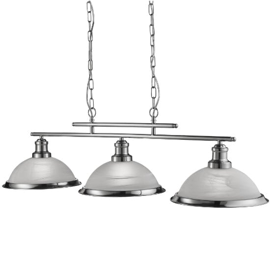 Product photograph of Bistro 3 Light Ceiling Bar In Satin Silver from Furniture in Fashion