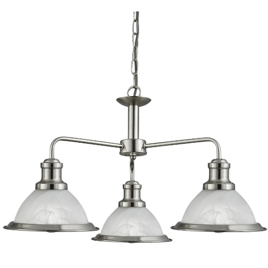 Bistro Ceiling Light In Satin Silver With 3 Lights