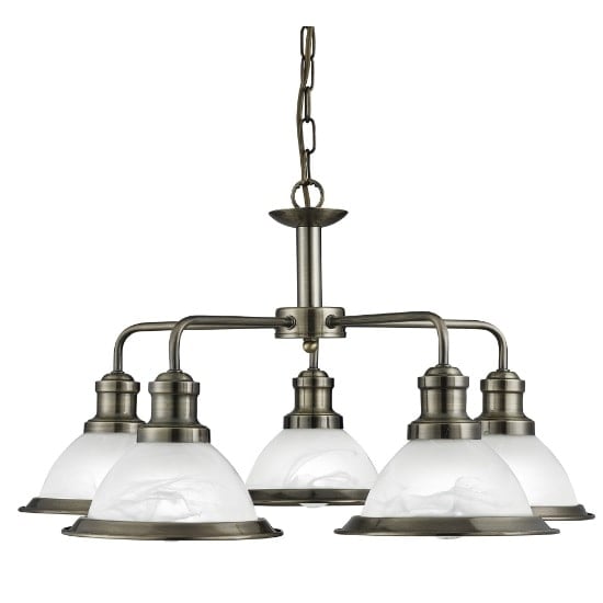Read more about Bistro 5 light ceiling light in antique brass