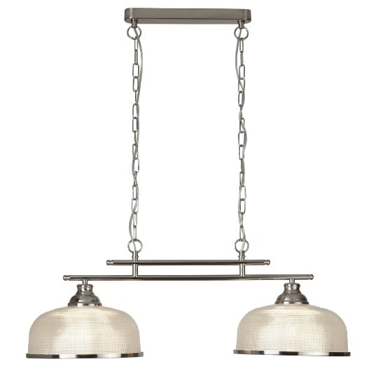 Bistro II 2 Light Ceiling Bar In Satin Silver