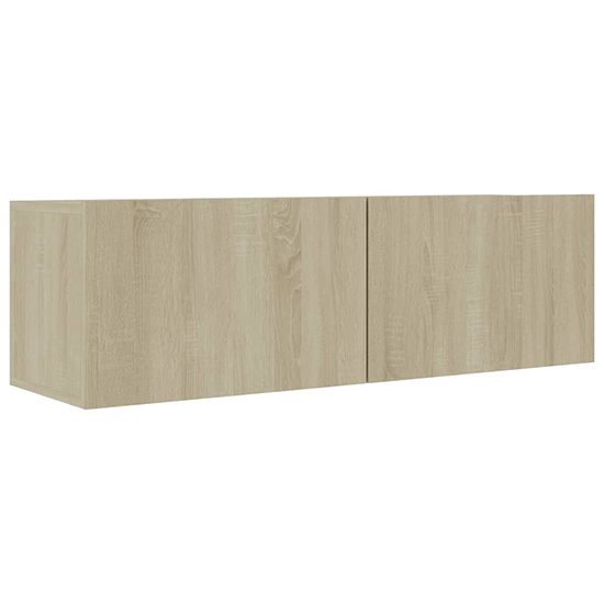 Biton Wall Hung Wooden Entertainment Unit In Sonoma Oak