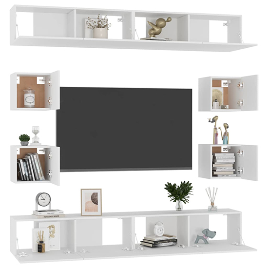 Biton Wall Hung Wooden Entertainment Unit In White