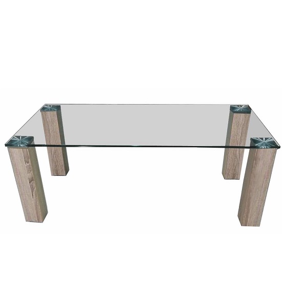 Bizet Glass Coffee Table In Clear With Light Oak Effect Legs Furniture Fashion - Glass Coffee Tables With Wooden Legs Bizet Glass Coffee Table In Clear With Light Oak Effect Legs Furniture Fashion - Glass Coffee Tables With Wooden Legs