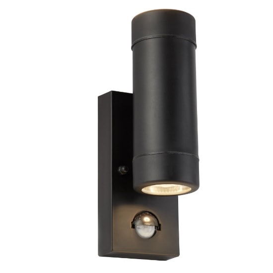 Black Outdoor 2 Lights Cylinder Wall Bracket