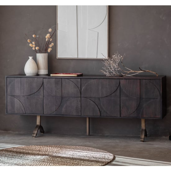 Photo of Blackfoot mango wood sideboard with 4 doors in brown