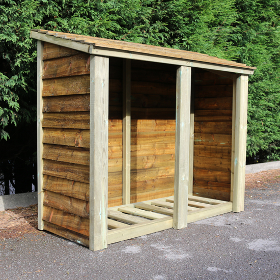 Photo of Blackfriars high wooden log store