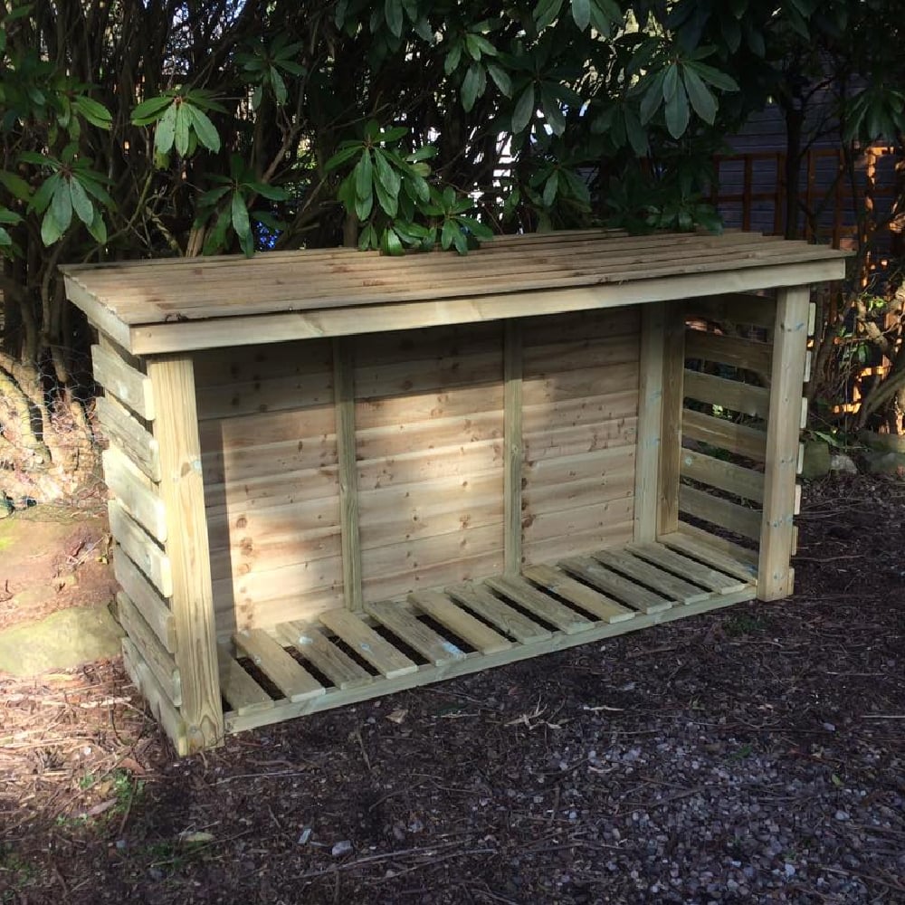 Product photograph of Blackfriars Small Wooden Garden Log Store In Natural from Furniture in Fashion
