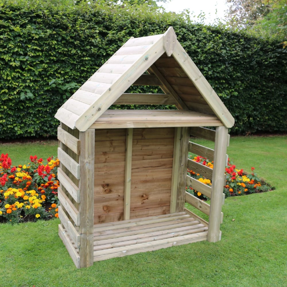Product photograph of Blackfriars Wooden Garden Tringle Log Store In Natural from Furniture in Fashion