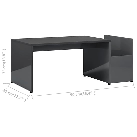 Blaga High Gloss Coffee Table With Side Storage In Grey_4