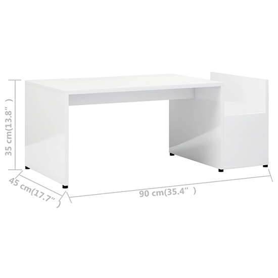 Blaga High Gloss Coffee Table With Side Storage In White_4