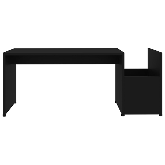 Blaga Wooden Coffee Table With Side Storage In Black