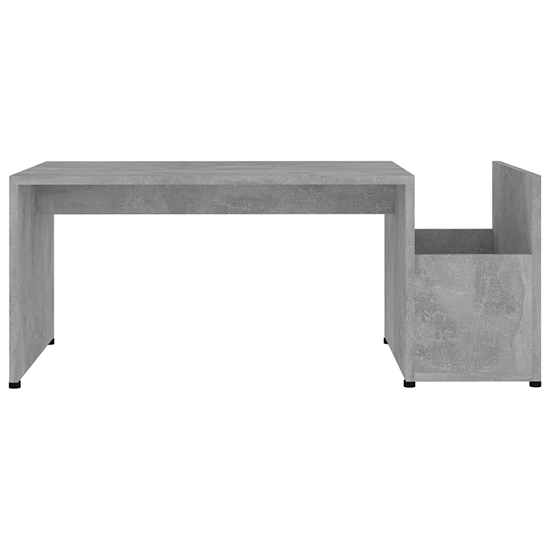 Blaga Wooden Coffee Table With Side Storage In Concrete Effect