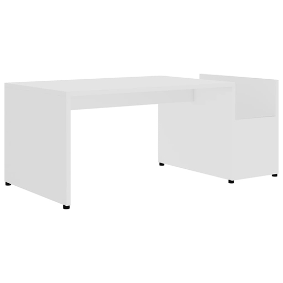 Blaga Wooden Coffee Table With Side Storage In White