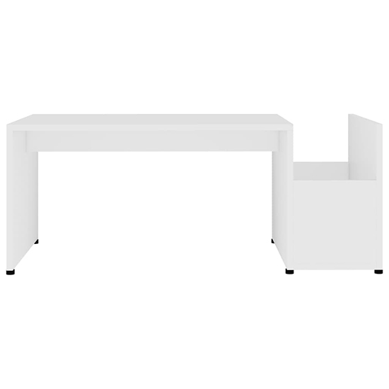 Blaga Wooden Coffee Table With Side Storage In White