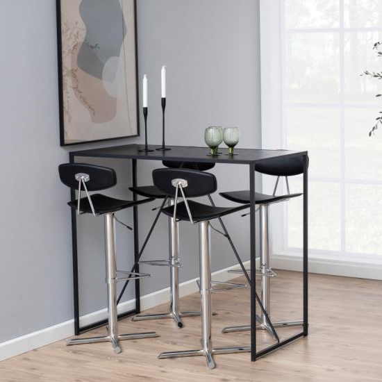 Blaike Walnut Faux Leather Gas-Lift Bar Stools In Pair_4