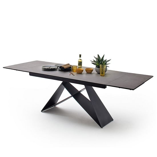 Read more about Blaine glass extendable dining table in anthracite