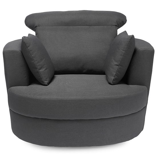 Read more about Blaise large snug swivel fabric tub chair in grey
