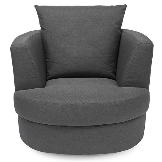 Read more about Blaise small snug swivel fabric tub chair in grey