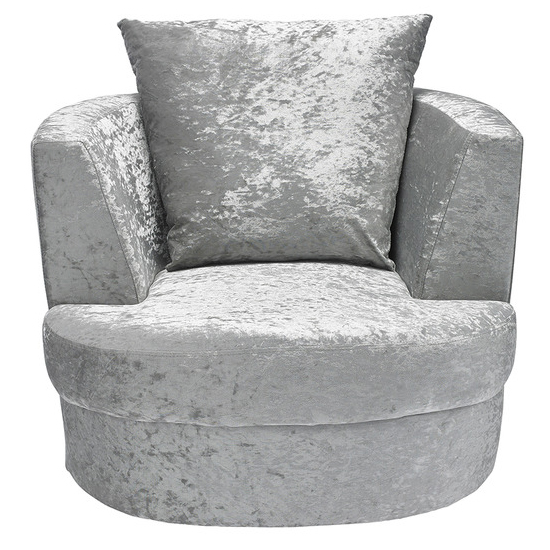 Read more about Blaise small snug swivel fabric tub chair in silver