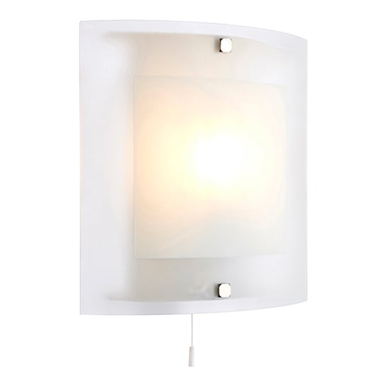 Photo of Blake clear frosted glass wall light in chrome