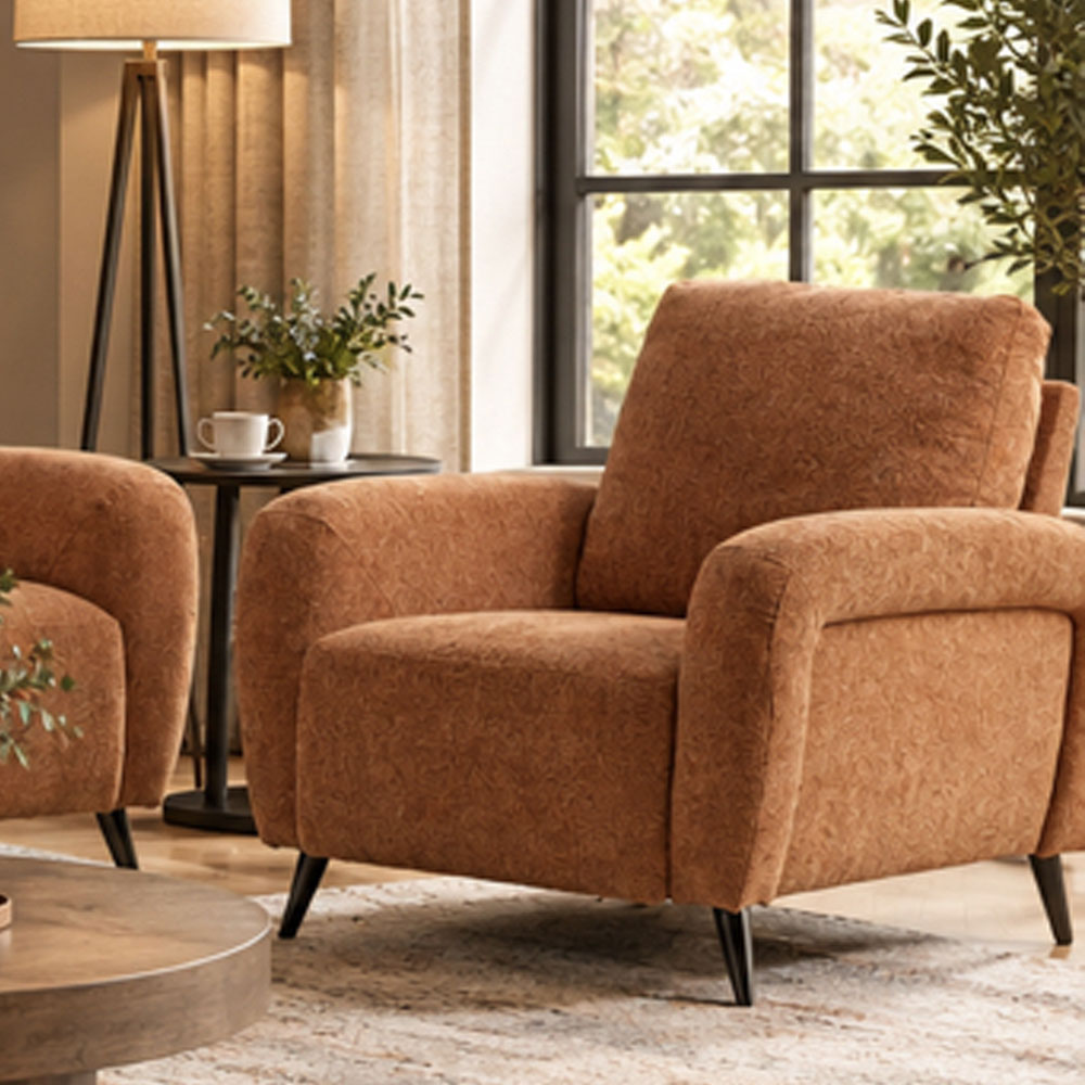 Blake Fabric 3+1+1 Seater Sofa Set in Rust