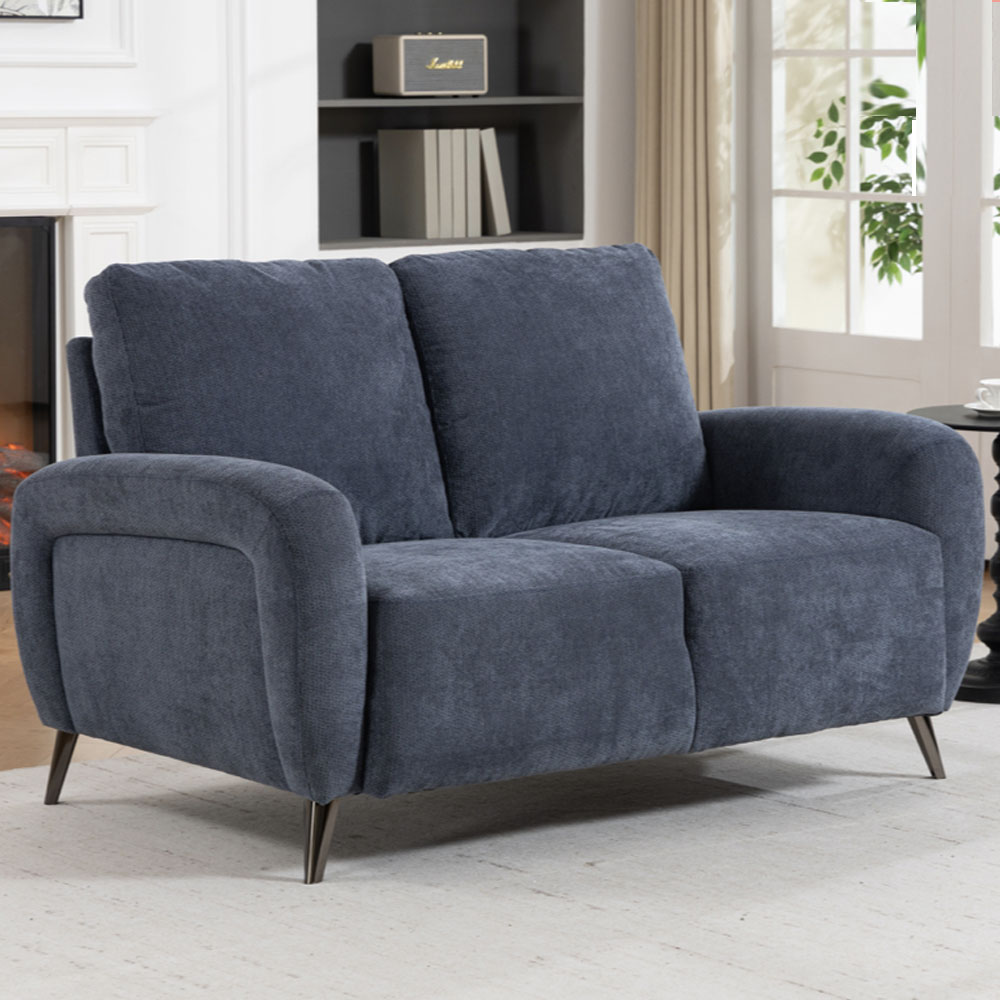 Blake Fabric 3+2 Seater Sofa Set in Denim Blue