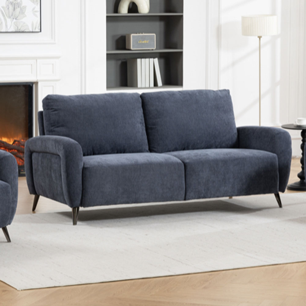 Blake Fabric 3+2 Seater Sofa Set in Denim Blue