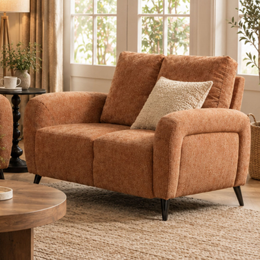 Blake Fabric 3+2 Seater Sofa Set in Rust